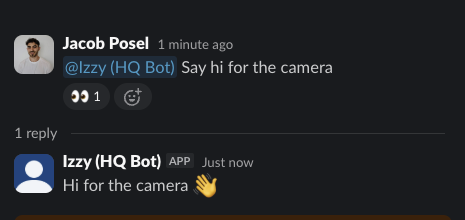 An HQ Agent working with teammates in Slack.